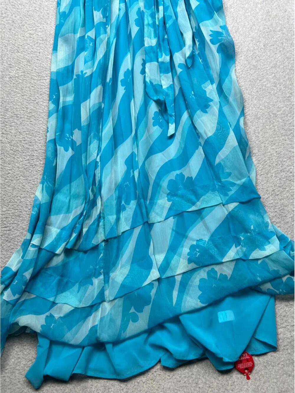 Ramy Brook Womens Zoya Chiffon Maxi Gown Dress 8 FLowy Feminine Boho Classy - Picture 5 of 16